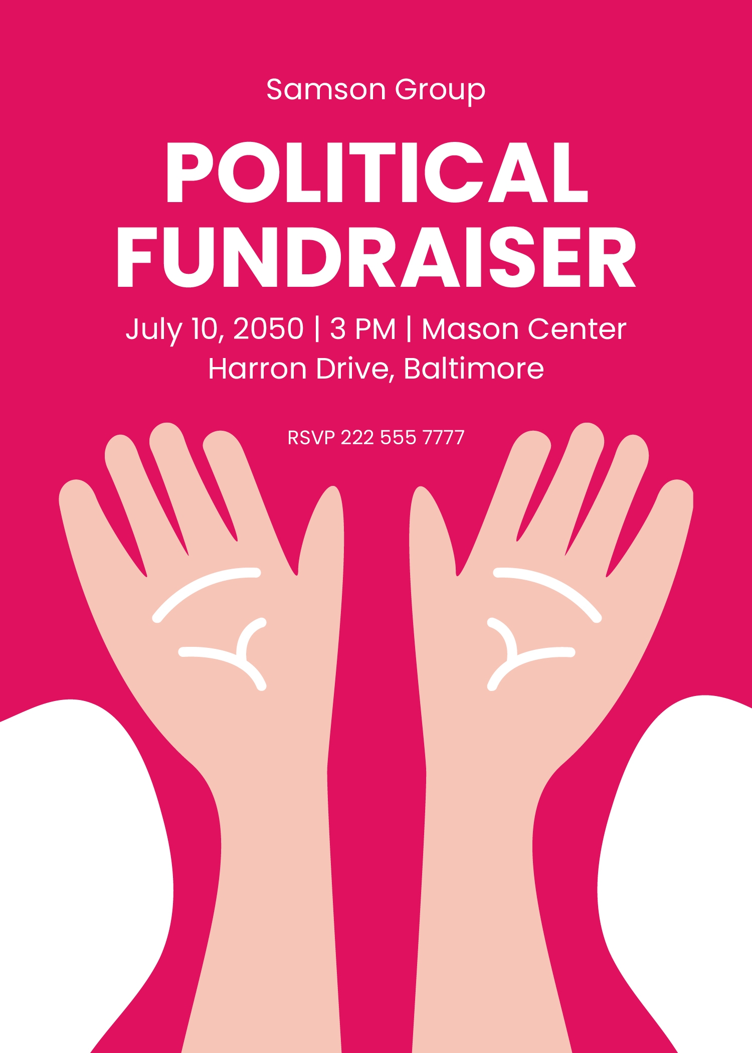 Political Fundraising Invitation Template In Illustrator Word PSD 