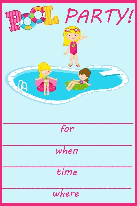 Pool Party Birthday Invitation Templates Free