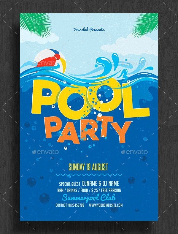 Pool Party Invite Free Template Printable Word Searches