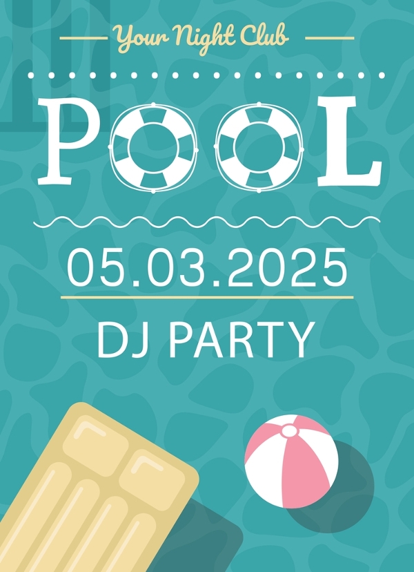 Pool Party Invite Free Template Printable Word Searches