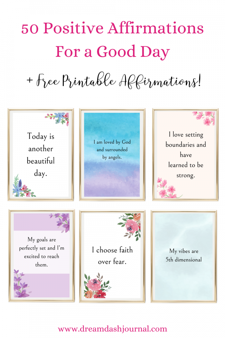 Positive Affirmations Free Printable FREE Printable A Z