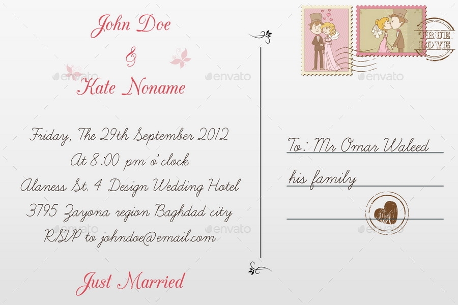 post card invitation template