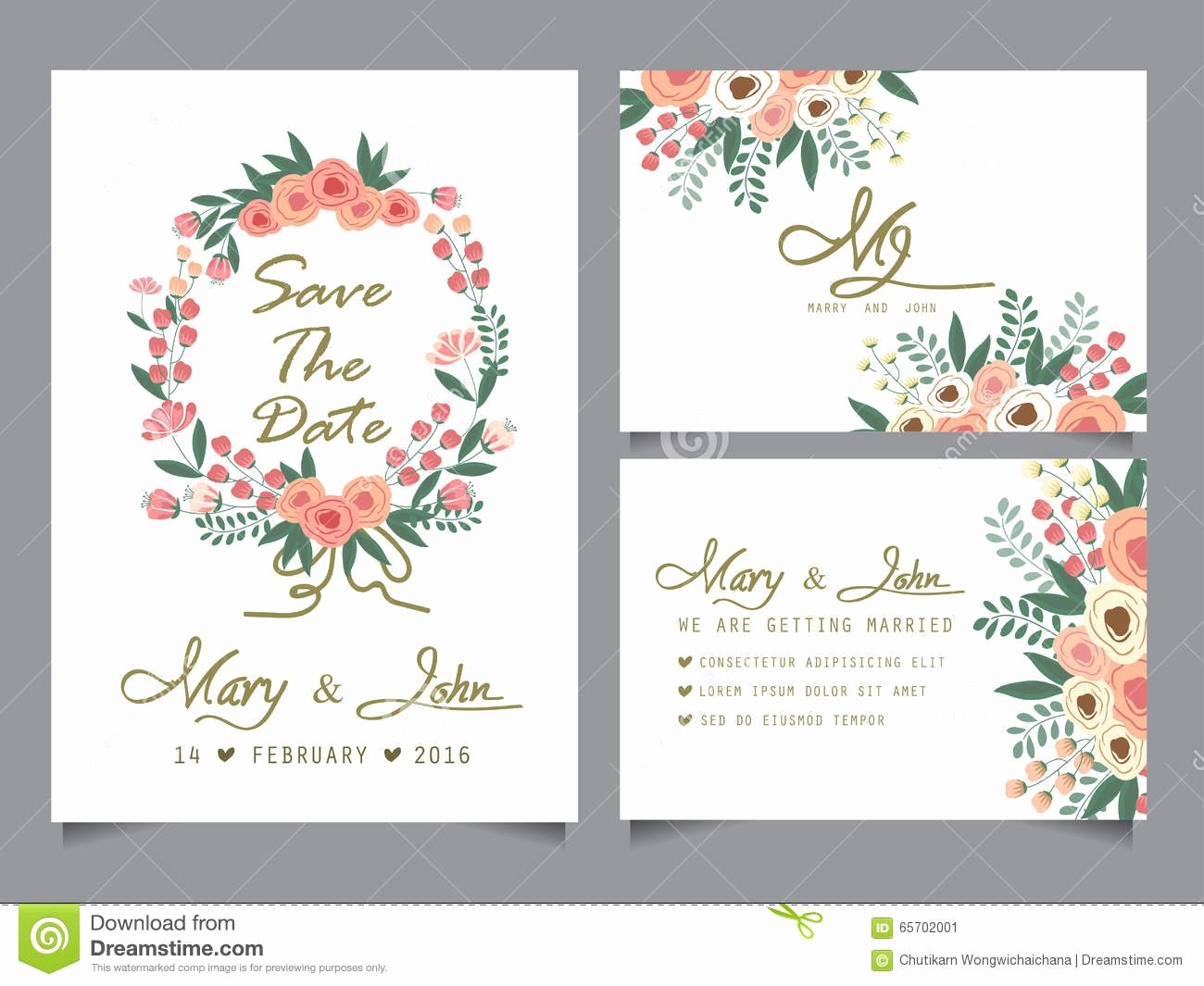 Postcard Wedding Invitations Template