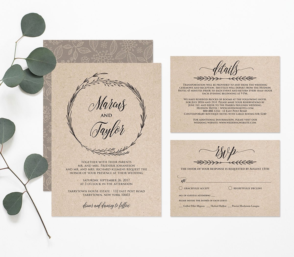 Postcard Wedding Invitations Template