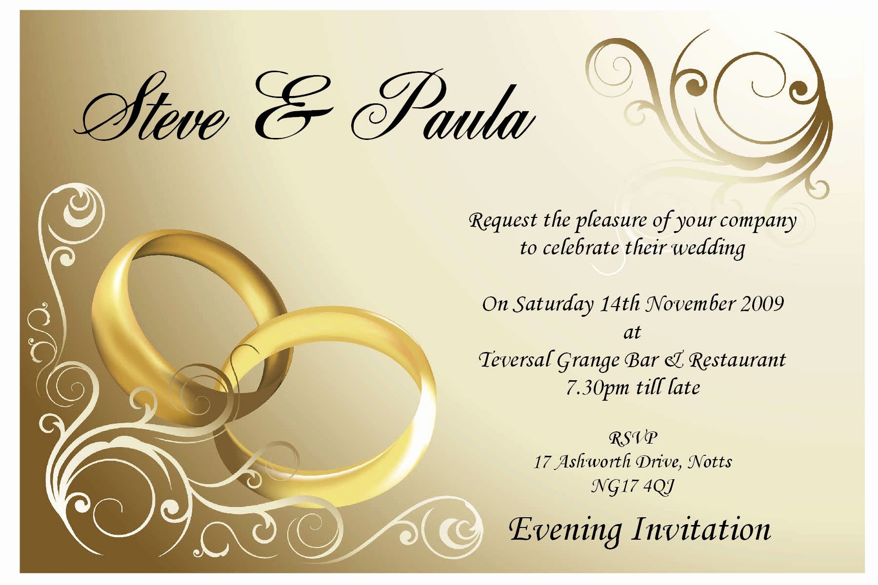 Postcard Wedding Invitations Template