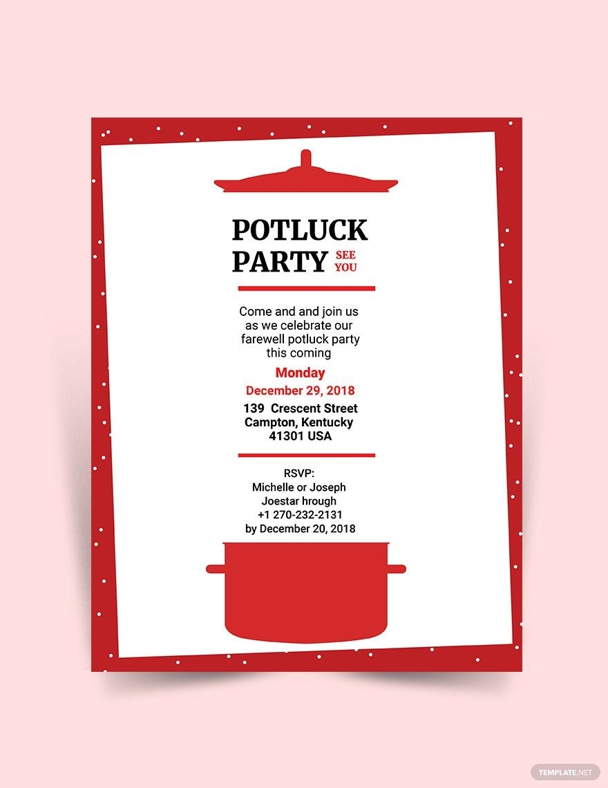 Potluck Templates In Word FREE Download Template