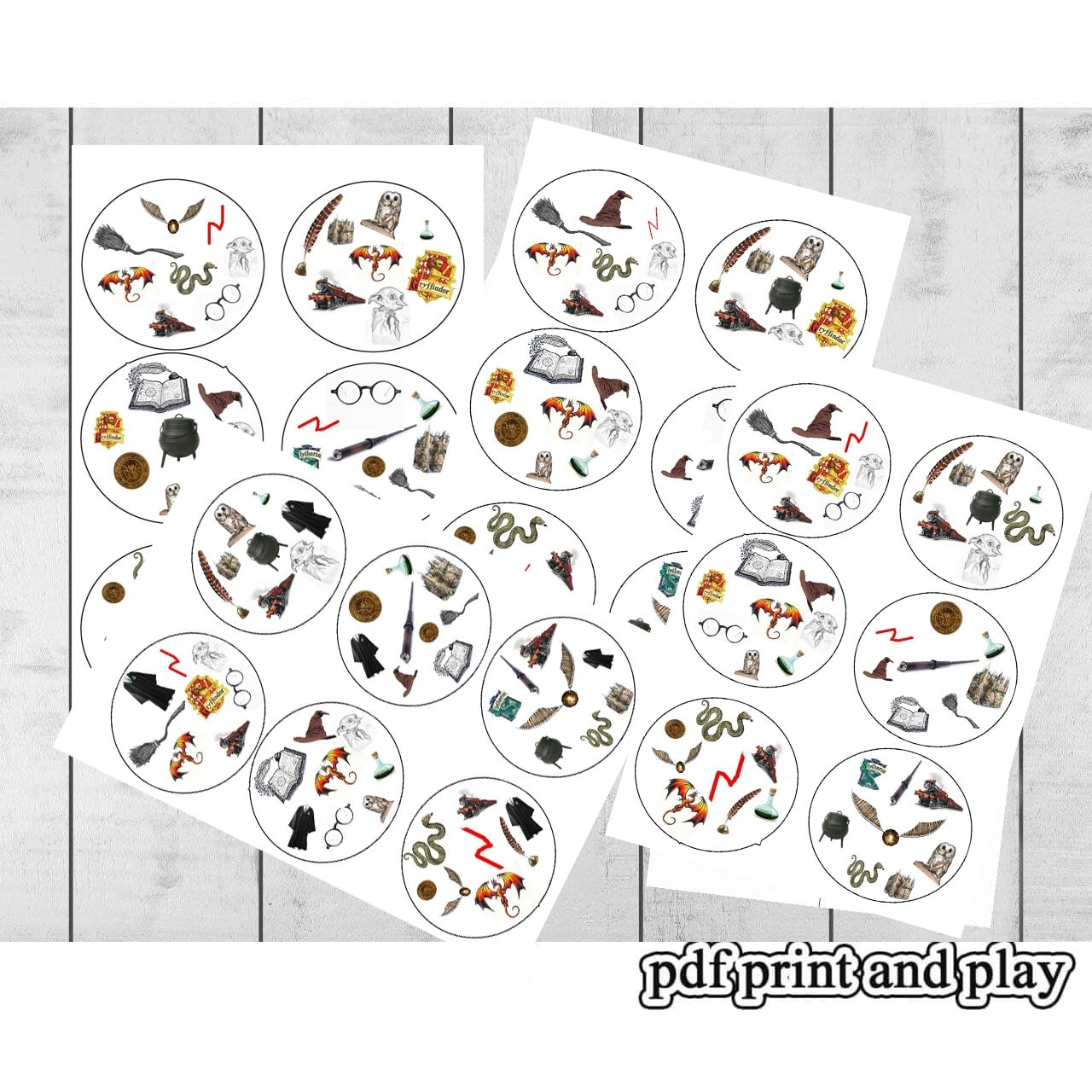 Potter Spot It Dobble Pdf Card Game Printable Wizard Etsy