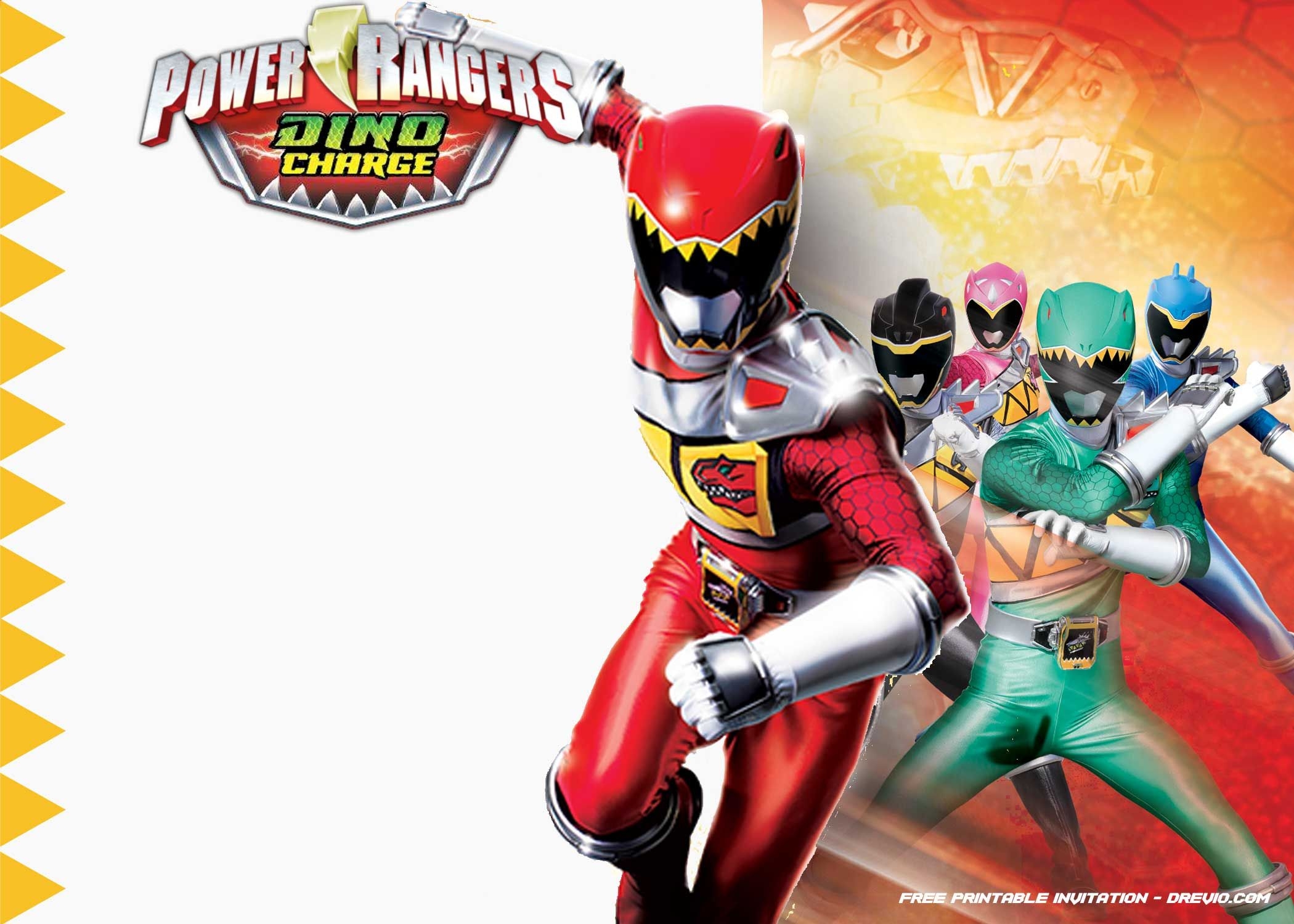 Power Ranger Invitations Template Flyer Template