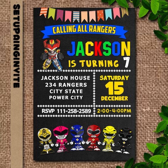 Power Ranger Invitations Template