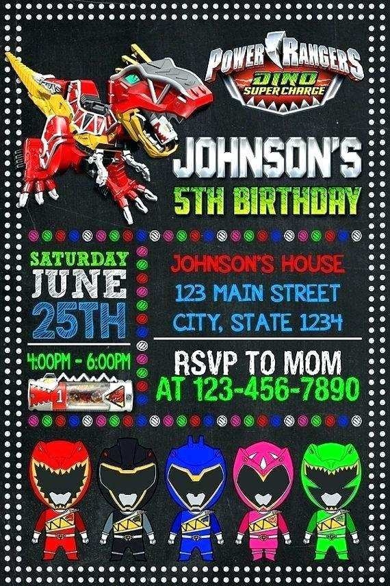 Power Rangers Birthday Invitation Template Cards Design Templates