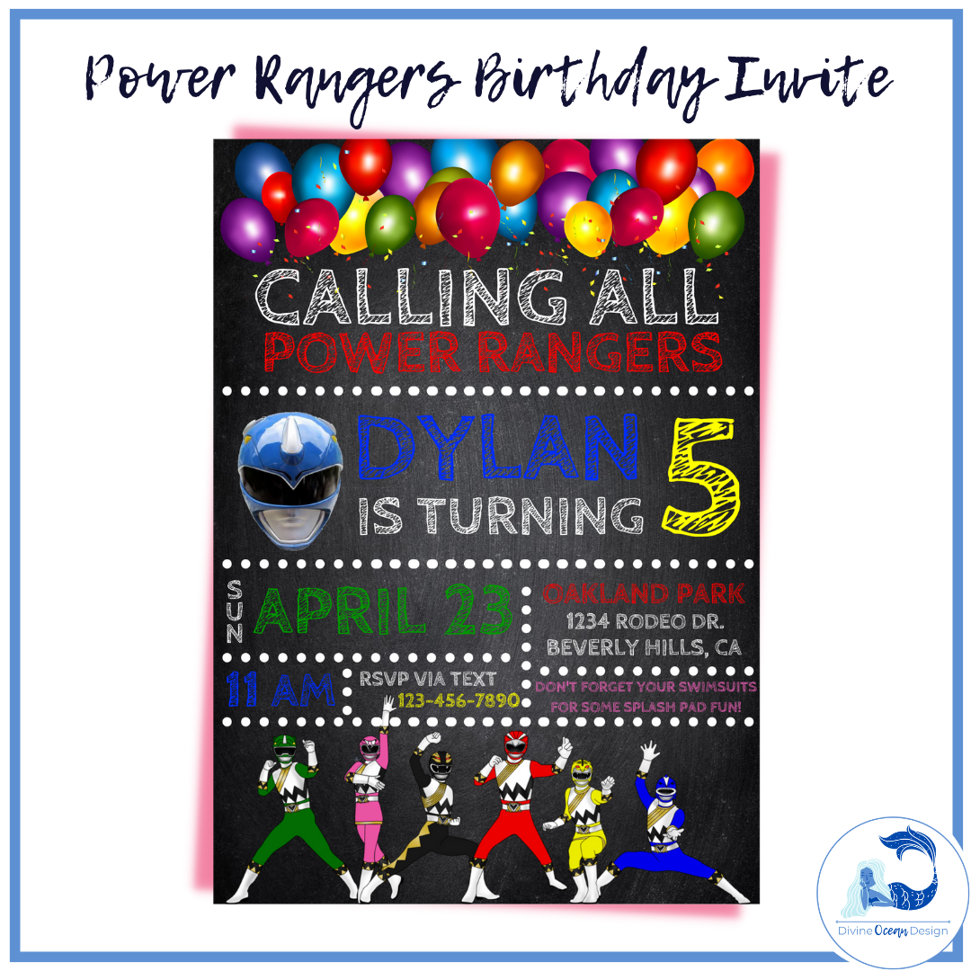 Power Rangers Birthday Invite Artofit