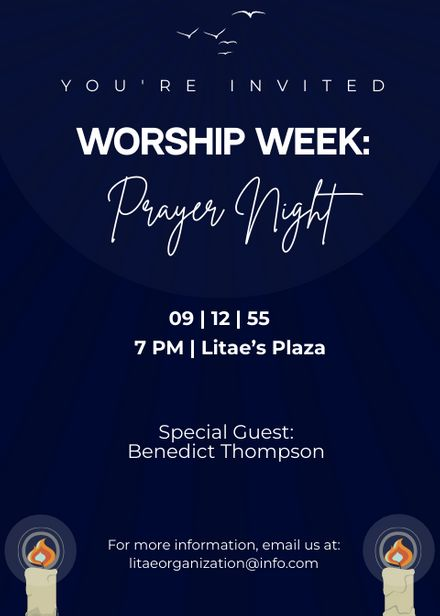Prayer Worship Invitation In Illustrator PSD Pages Word Publisher