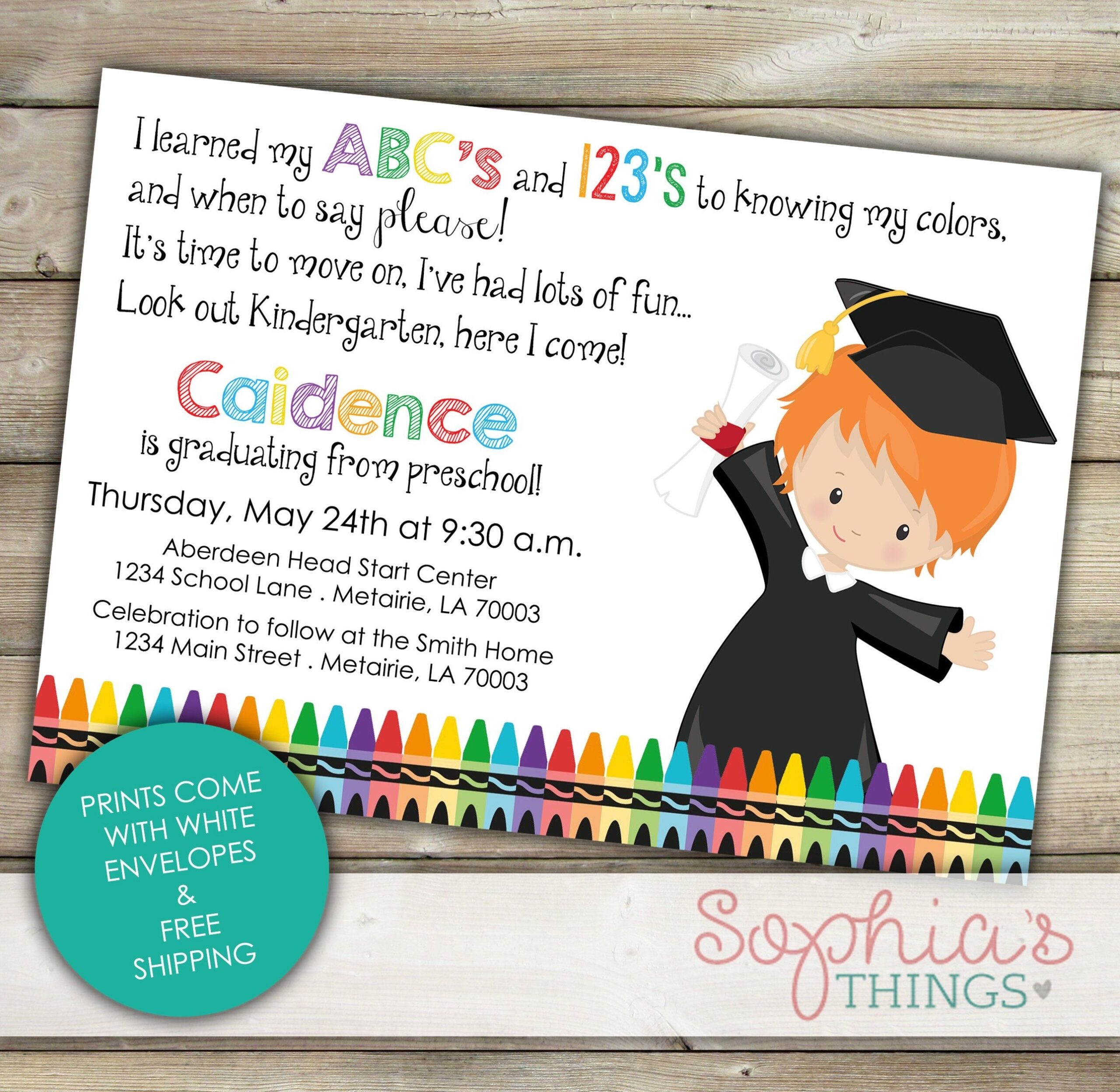 pre k graduation invitations templates