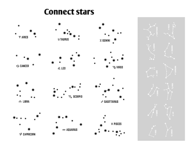 Premium Vector Connect Stars Kids Game For Study Constellations