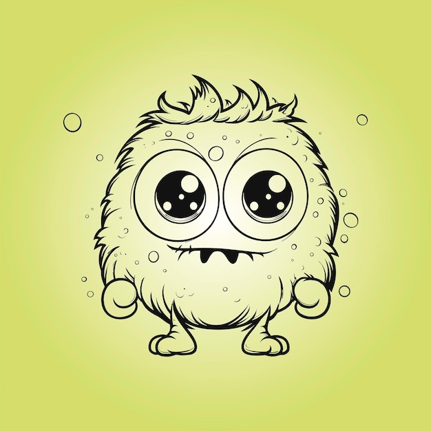Premium Vector Cute Monster Color Page In Fantasy Style