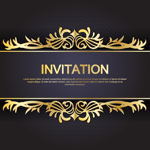 Premium Vector Gold And Black Invitation Template