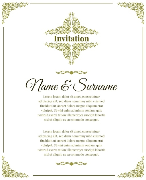 Premium Vector Royal Invite Template Design Vector