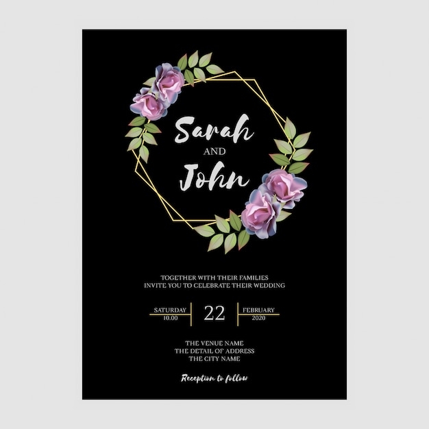 Premium Vector Simple Elegant Wedding Invitation Template