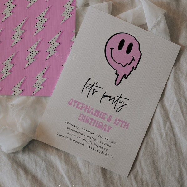 preppy birthday invitation template