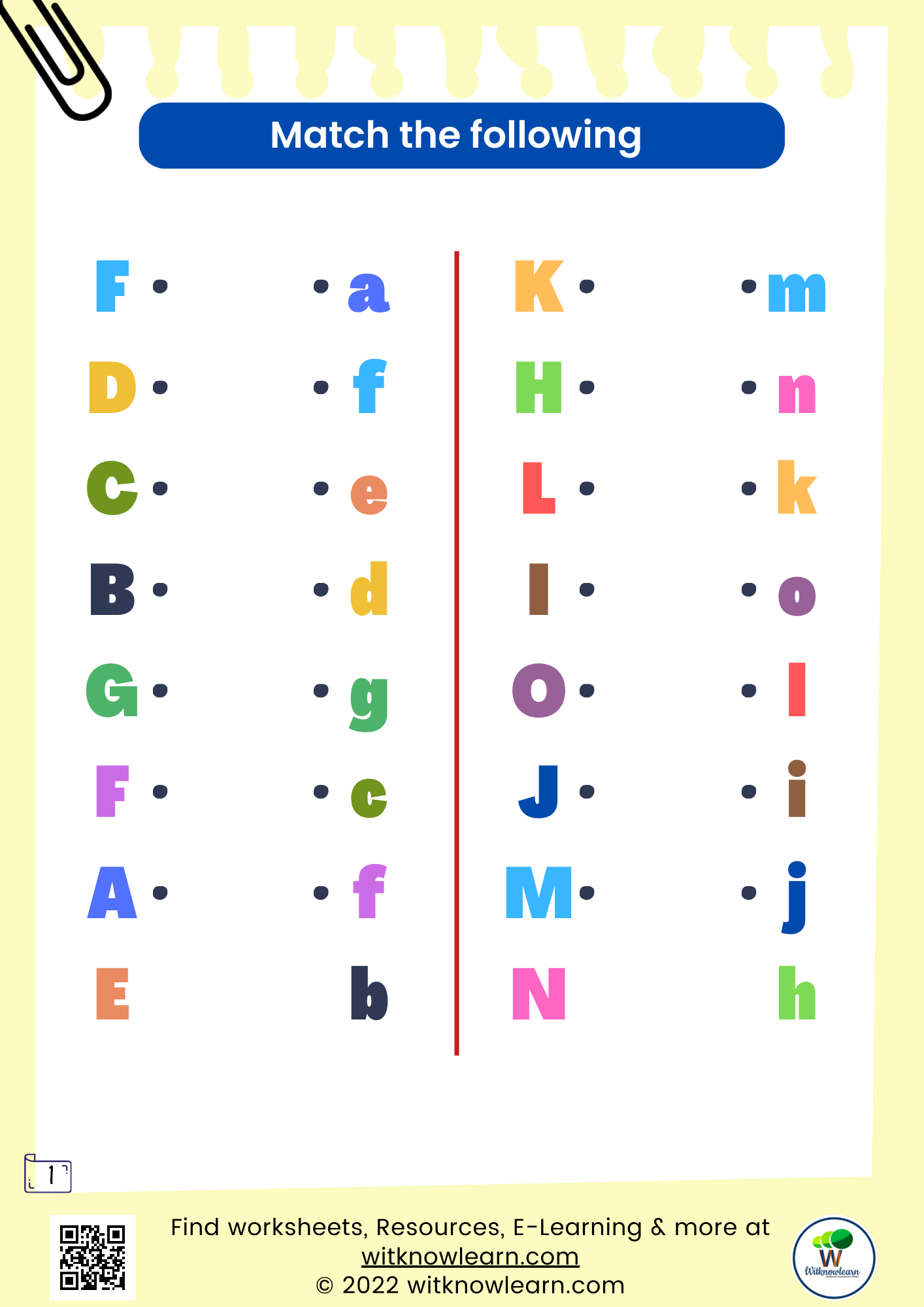a b c matching worksheet