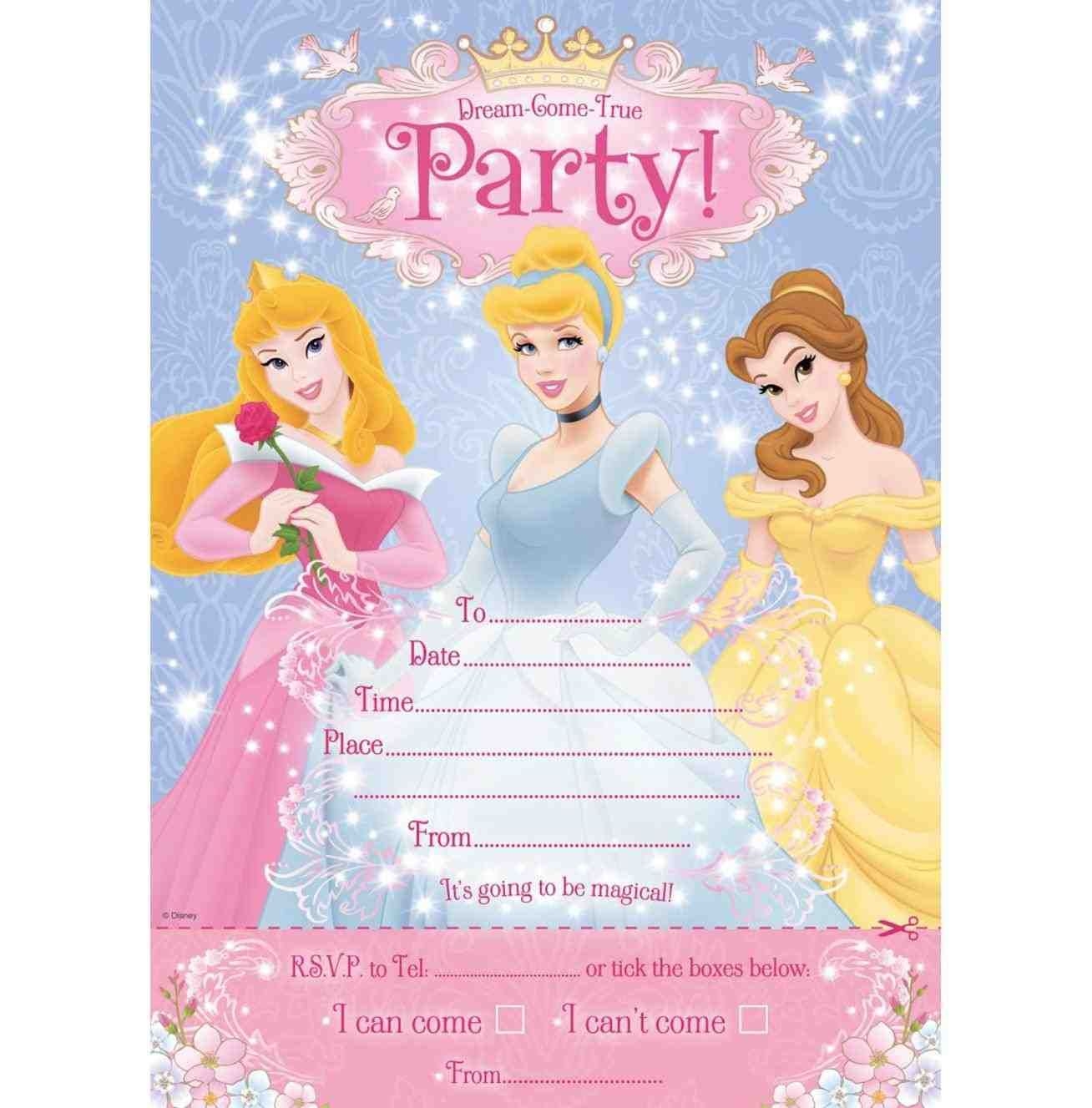 princess birthday invitation card template