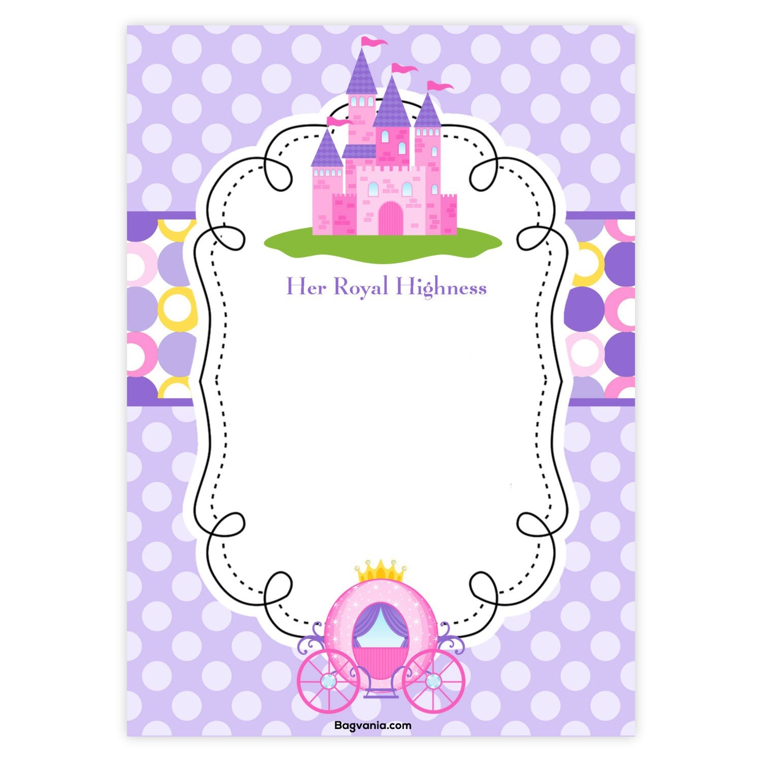 princess theme birthday invitation template