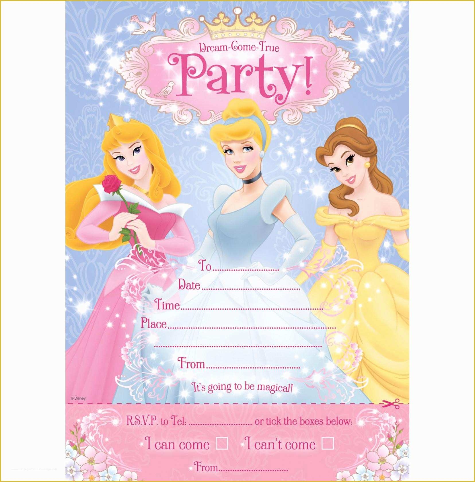 princess birthday invitation templates free