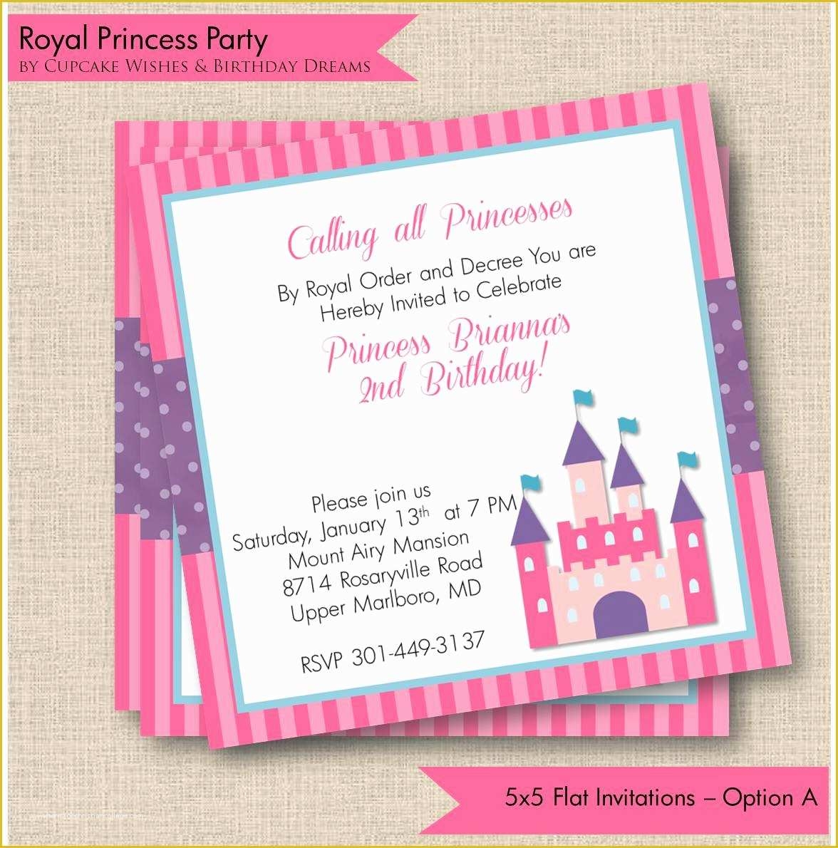Princess Birthday Invitation Templates Free Of Princess Party 