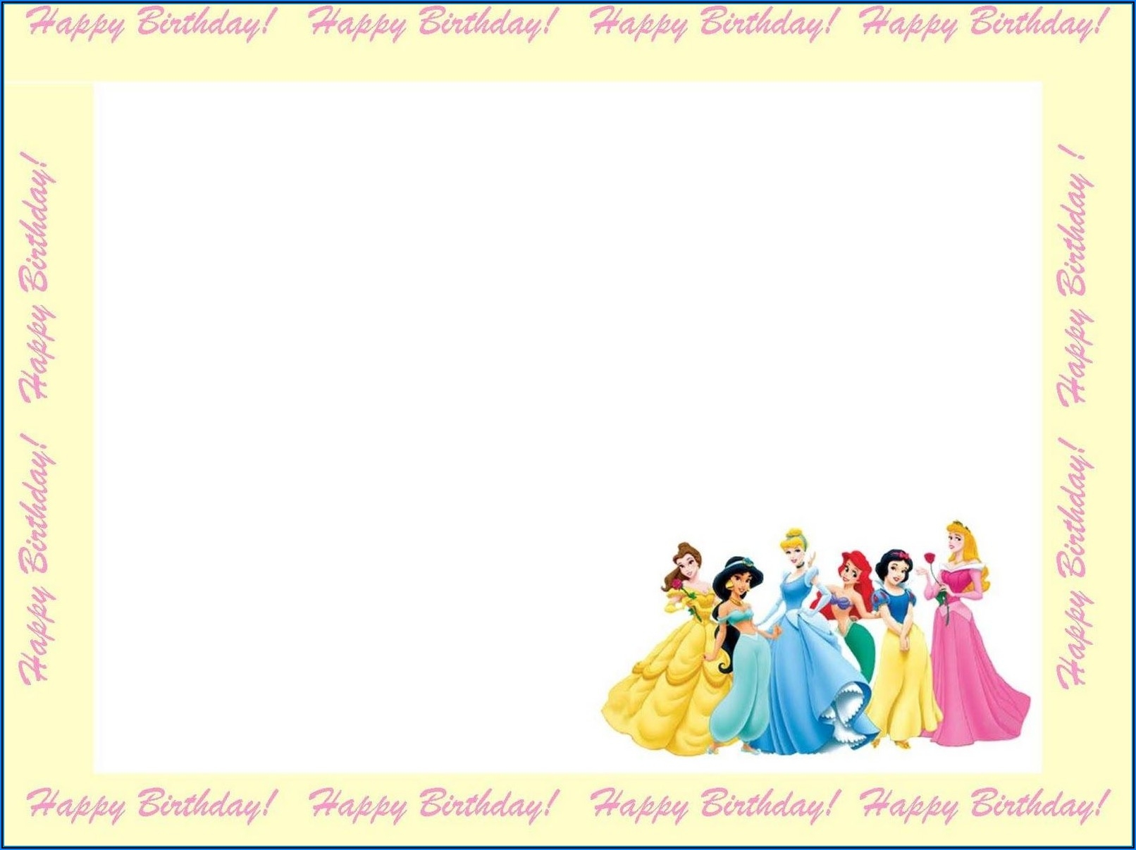 princess 1st birthday invitations template