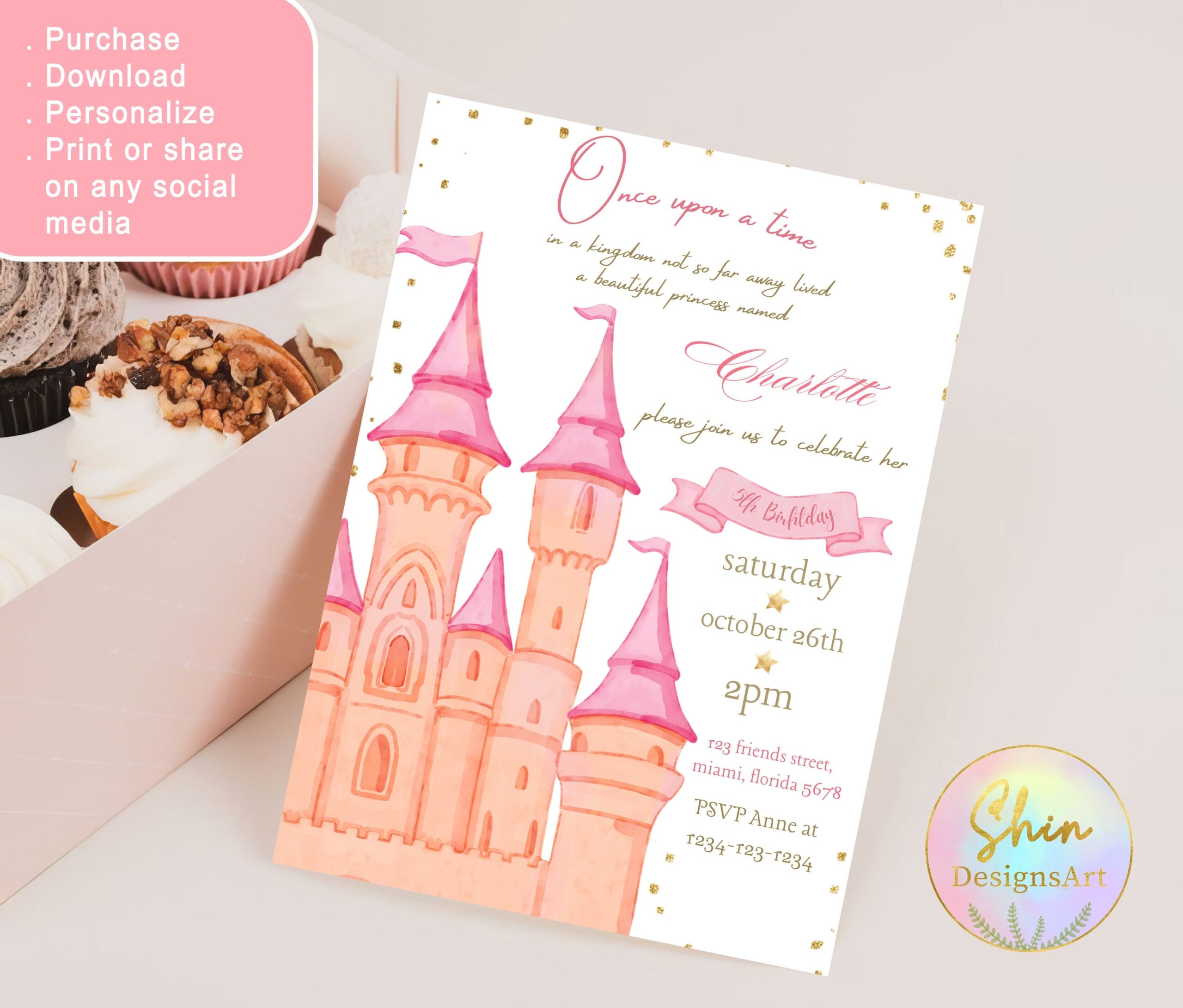 princess castle invitation template