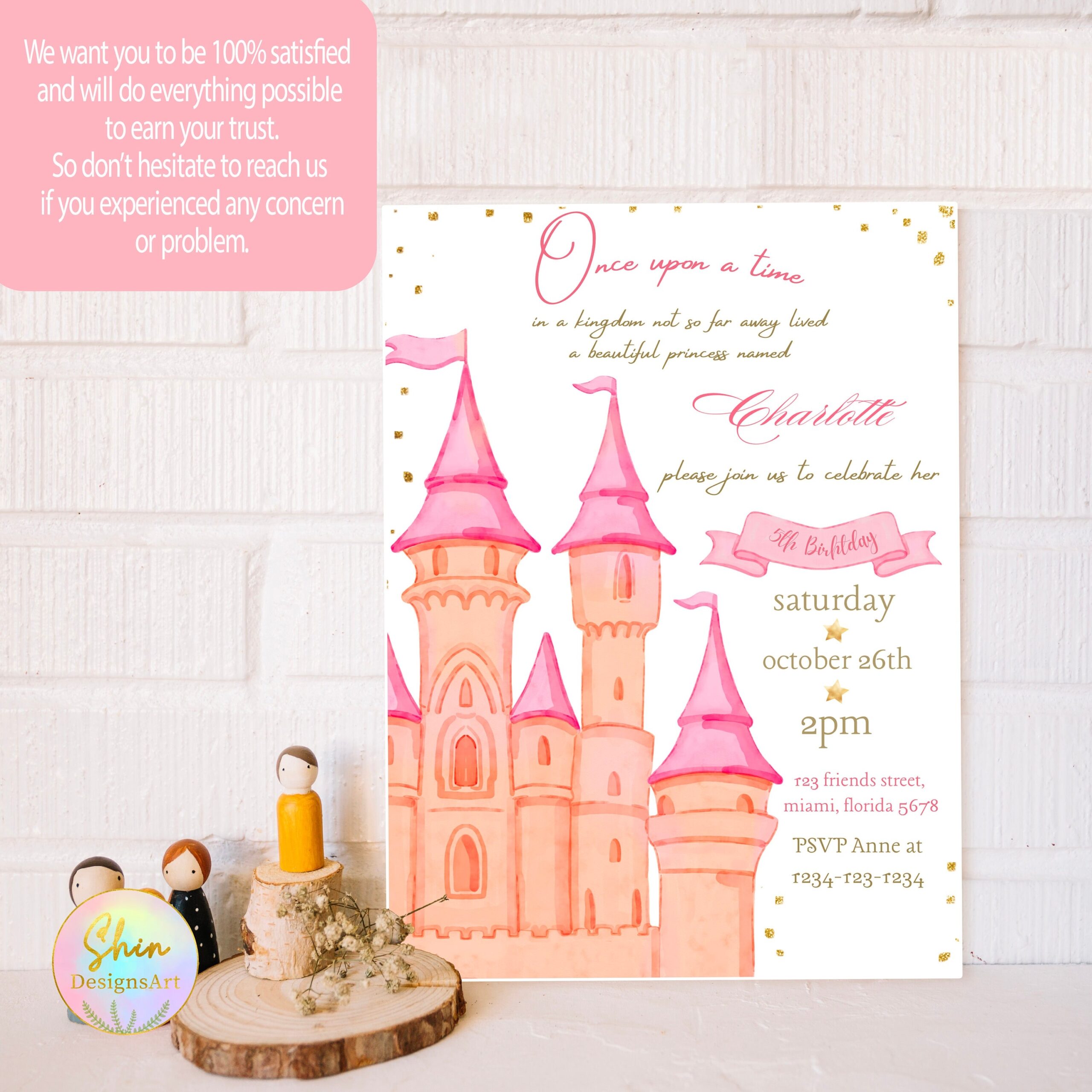 Princess Castle Invitation Template Any Age Birthday Party Invite 