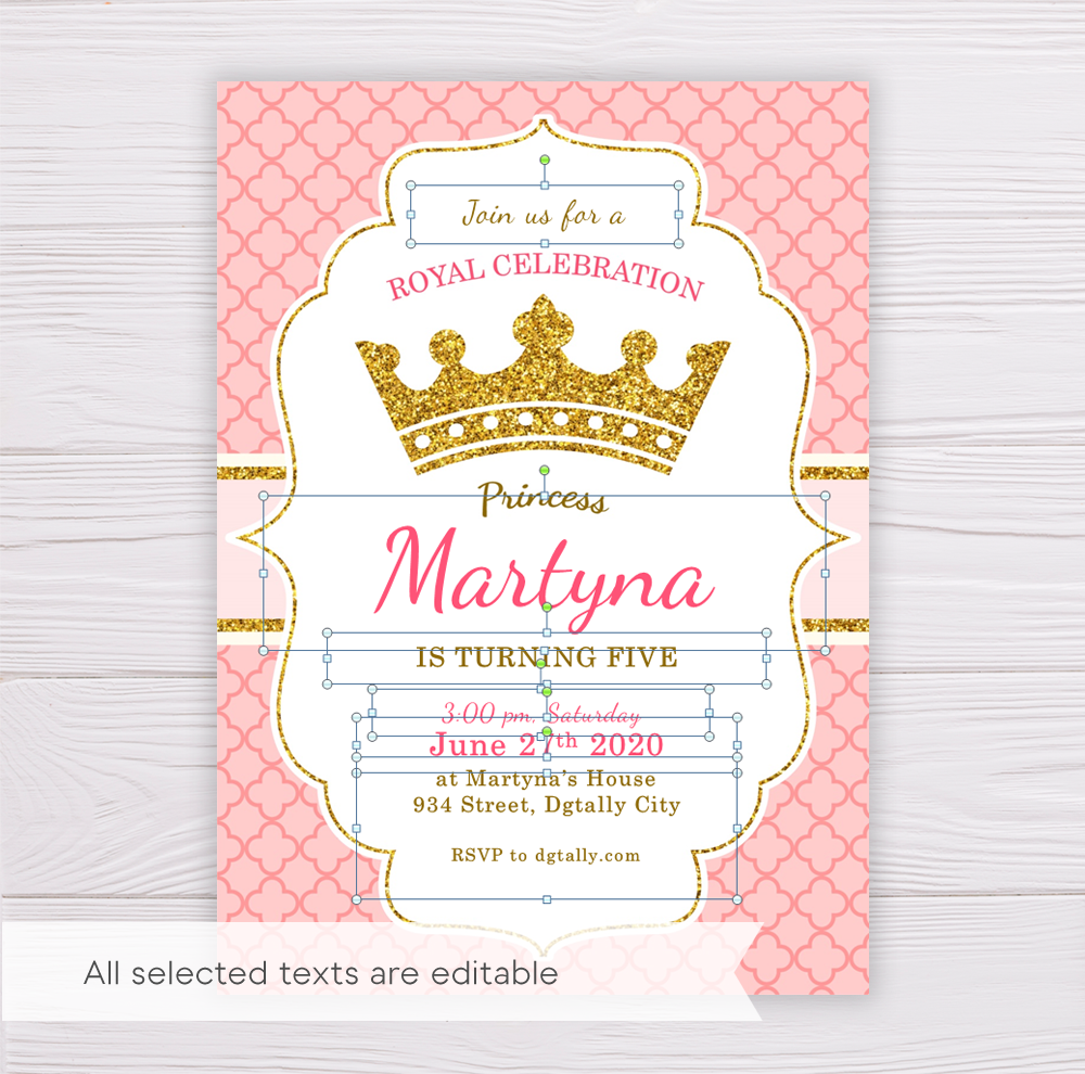 Princess Invitation Template Dgtally