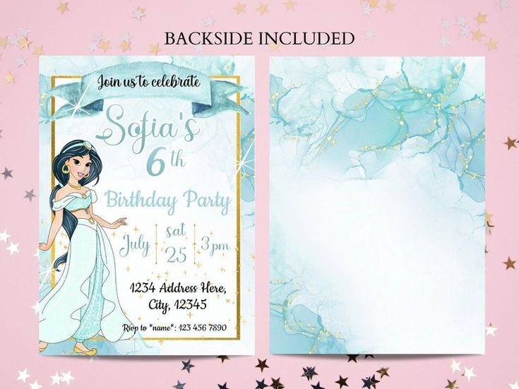 princess jasmine invitation template