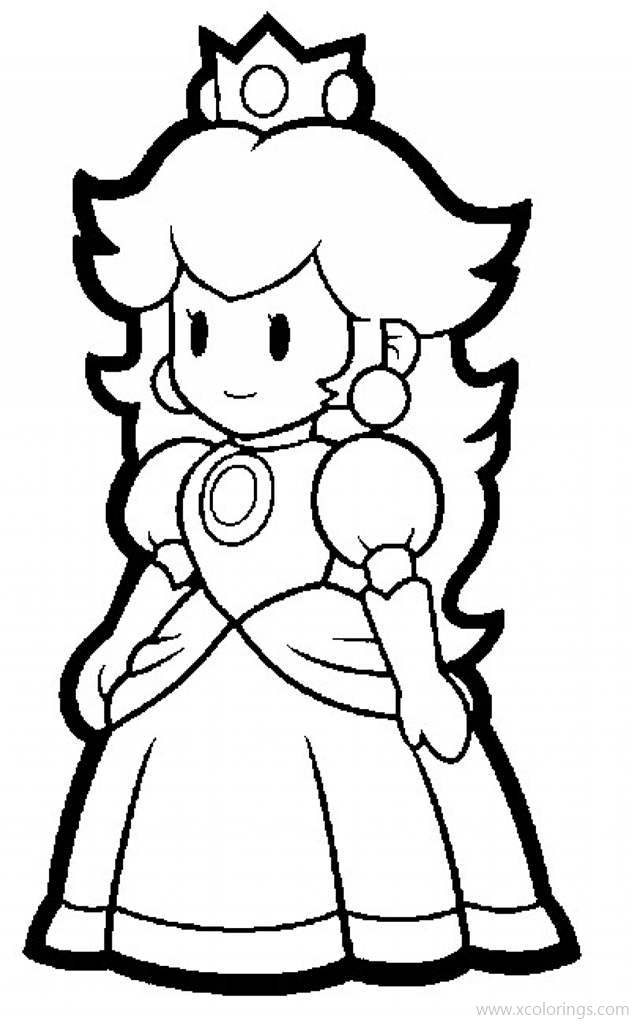 Princess Peach From Paper Mario Coloring Pages XColorings