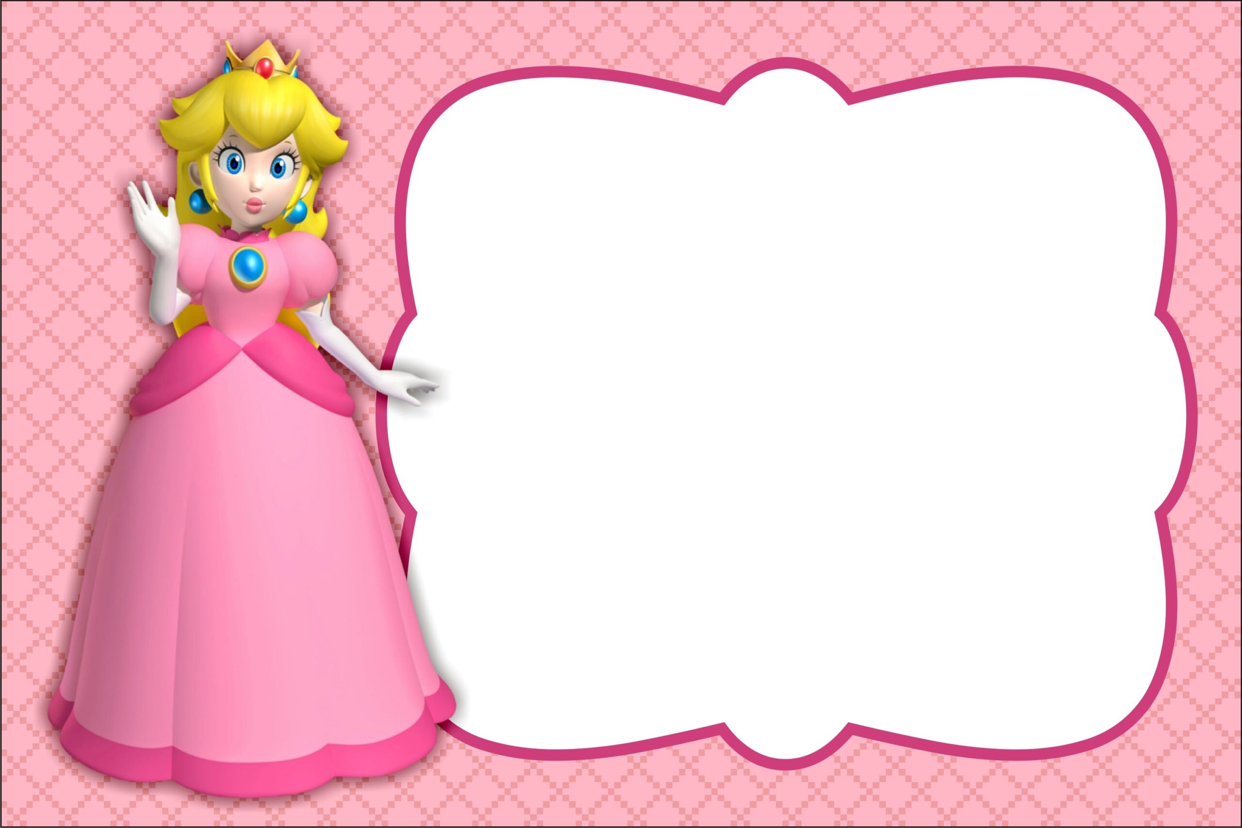 Princess Peach Invitation Template Social Media Template