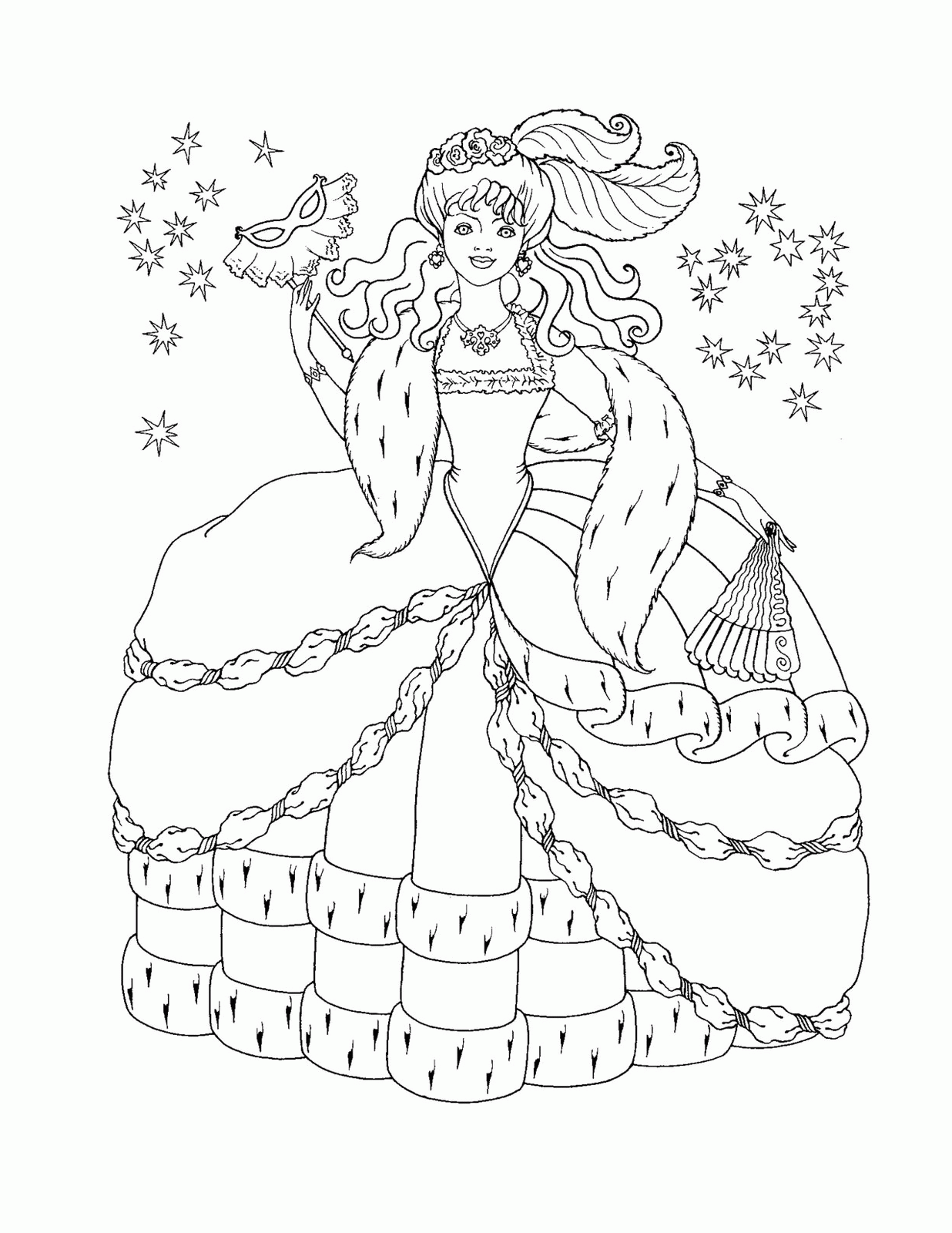 princess color pages free