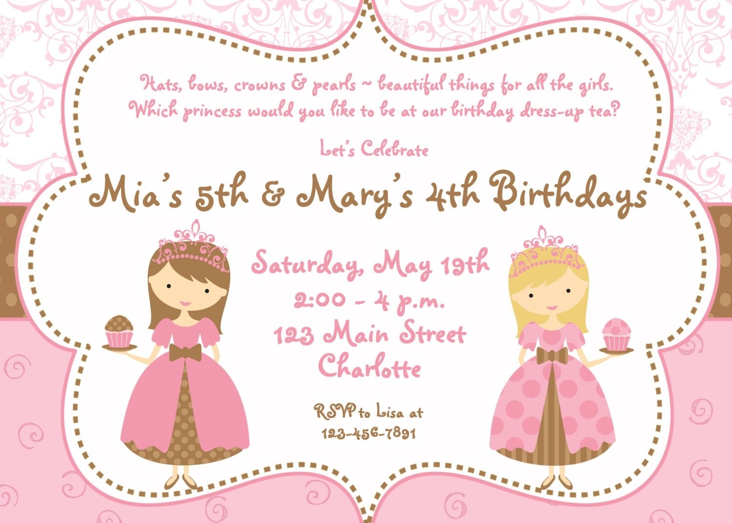 Princess Tea Party Invitation Free Printable