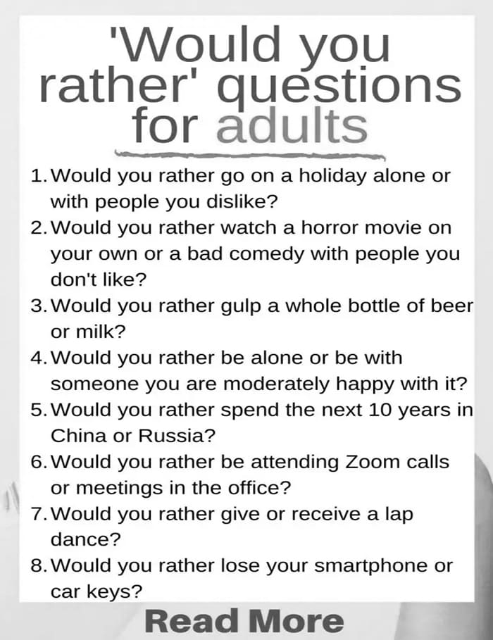 Printable 100 Would You Rather Questions Free Download And Print For You 