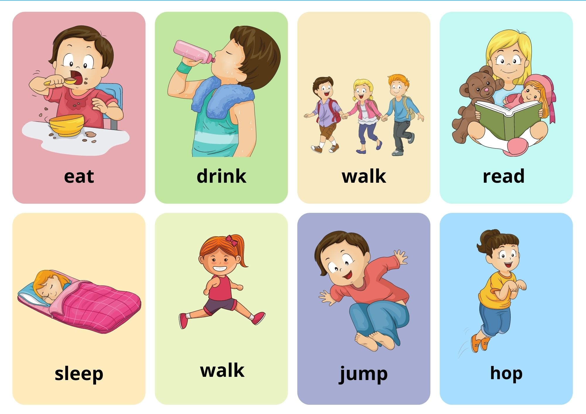 action verb cards printable