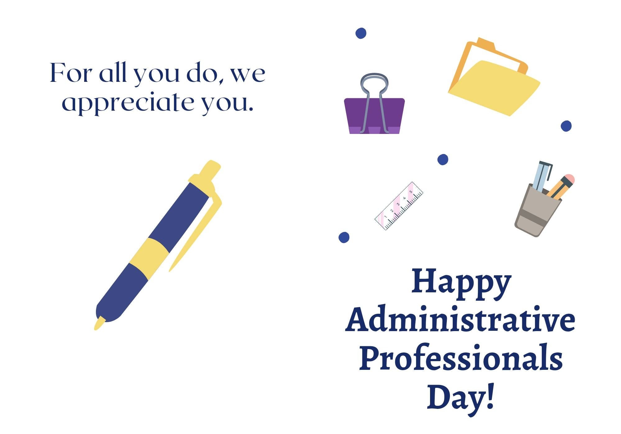 Printable Administrative Professional Day Cards