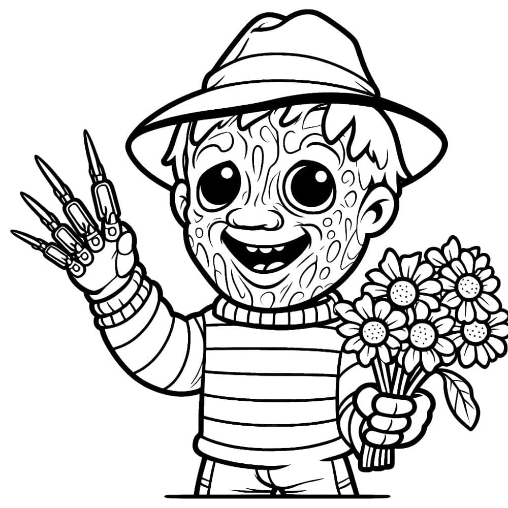 Printable Adorable Freddy Krueger Coloring Page Free Download And