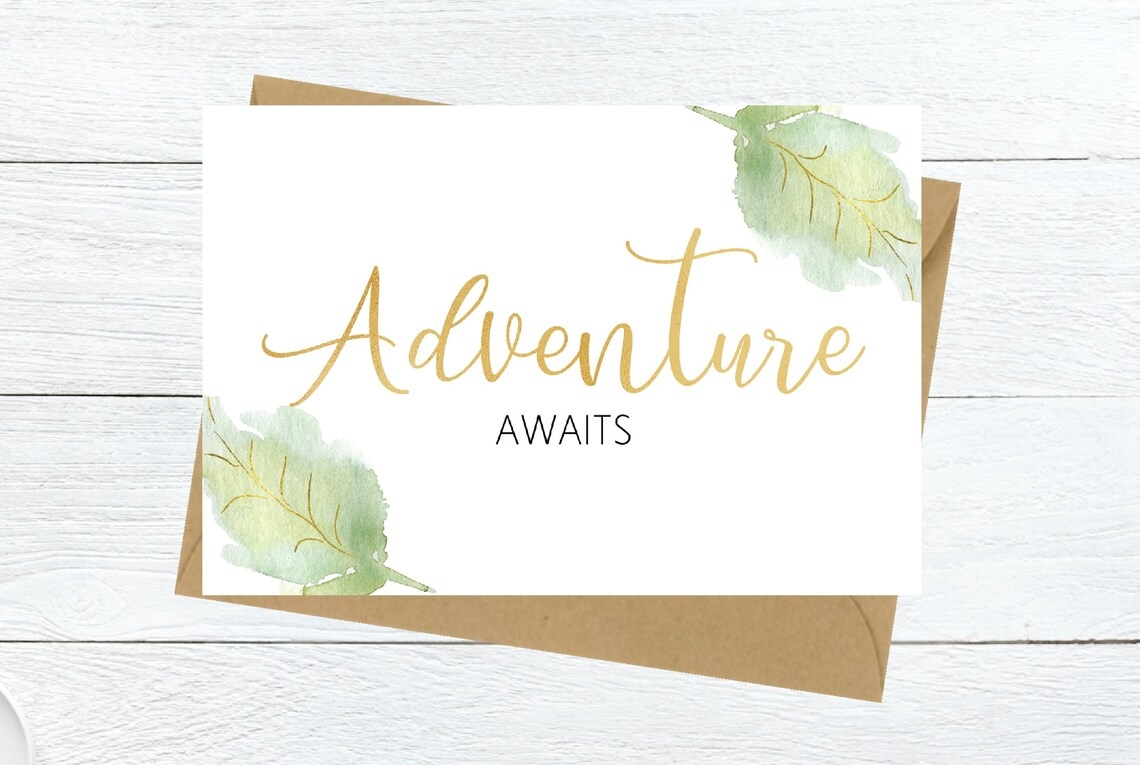 adventure awaits printable card