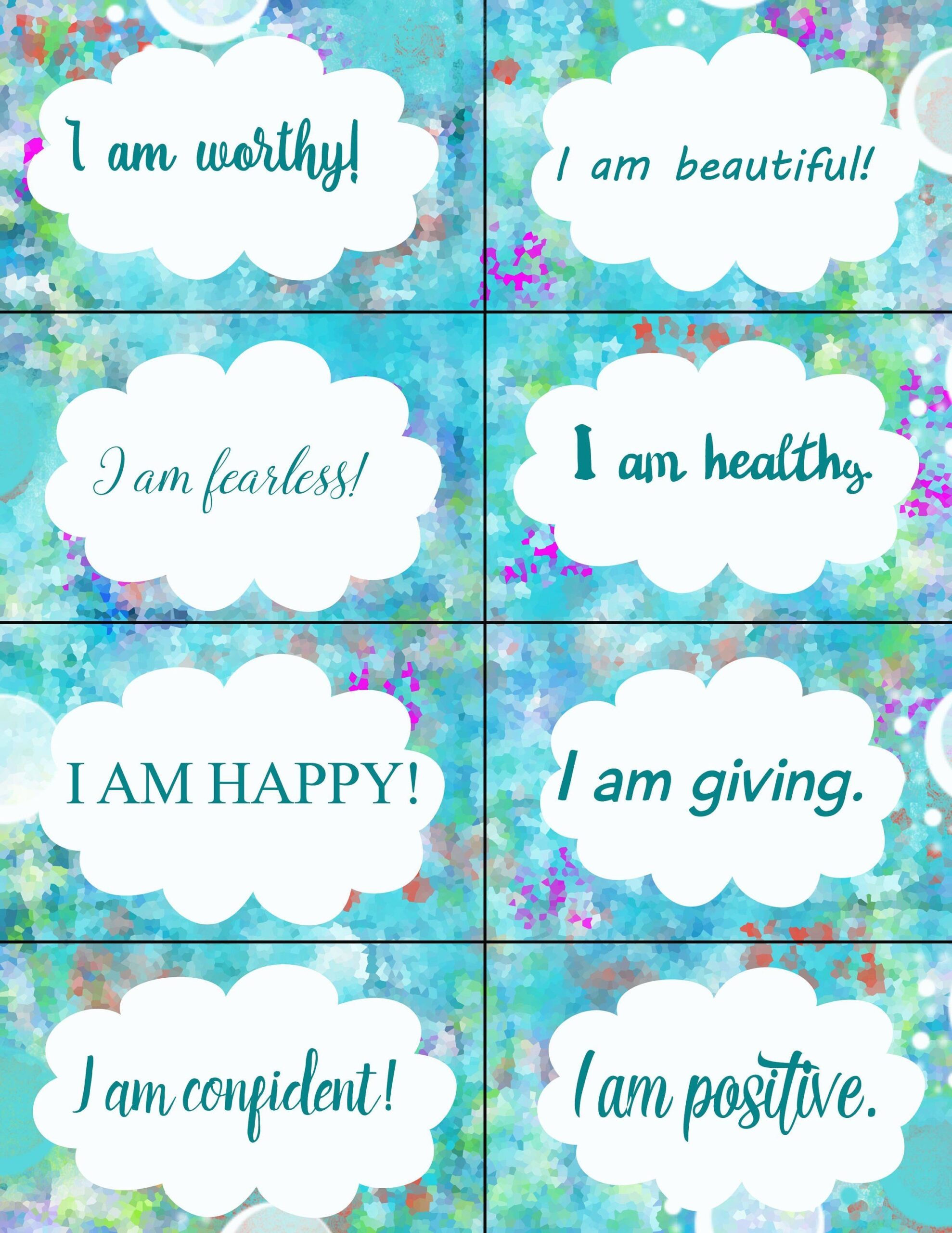 affirmations free printable cards
