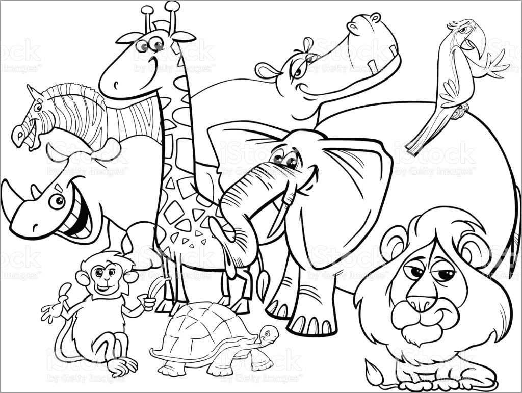 Printable African Animals Coloring Page ColoringBay