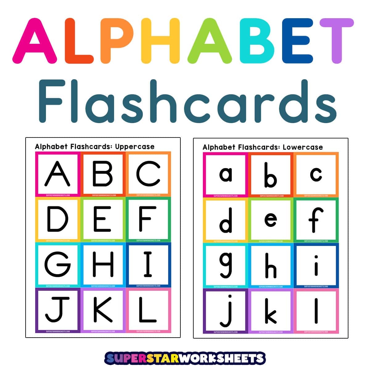 Printable Alphabet Flash Cards Upper And Lower Case With Pictures 