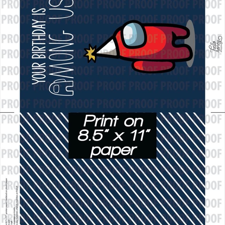 Printable Among Us Birthday Cards
