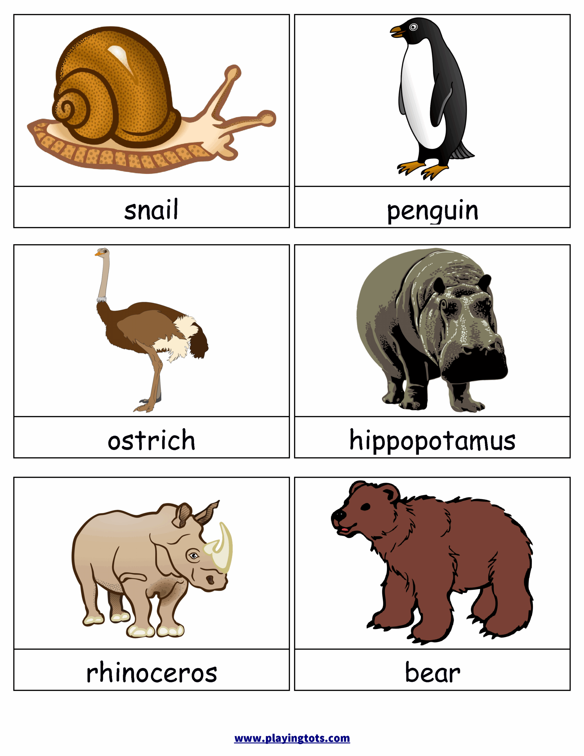 animal charade cards printable