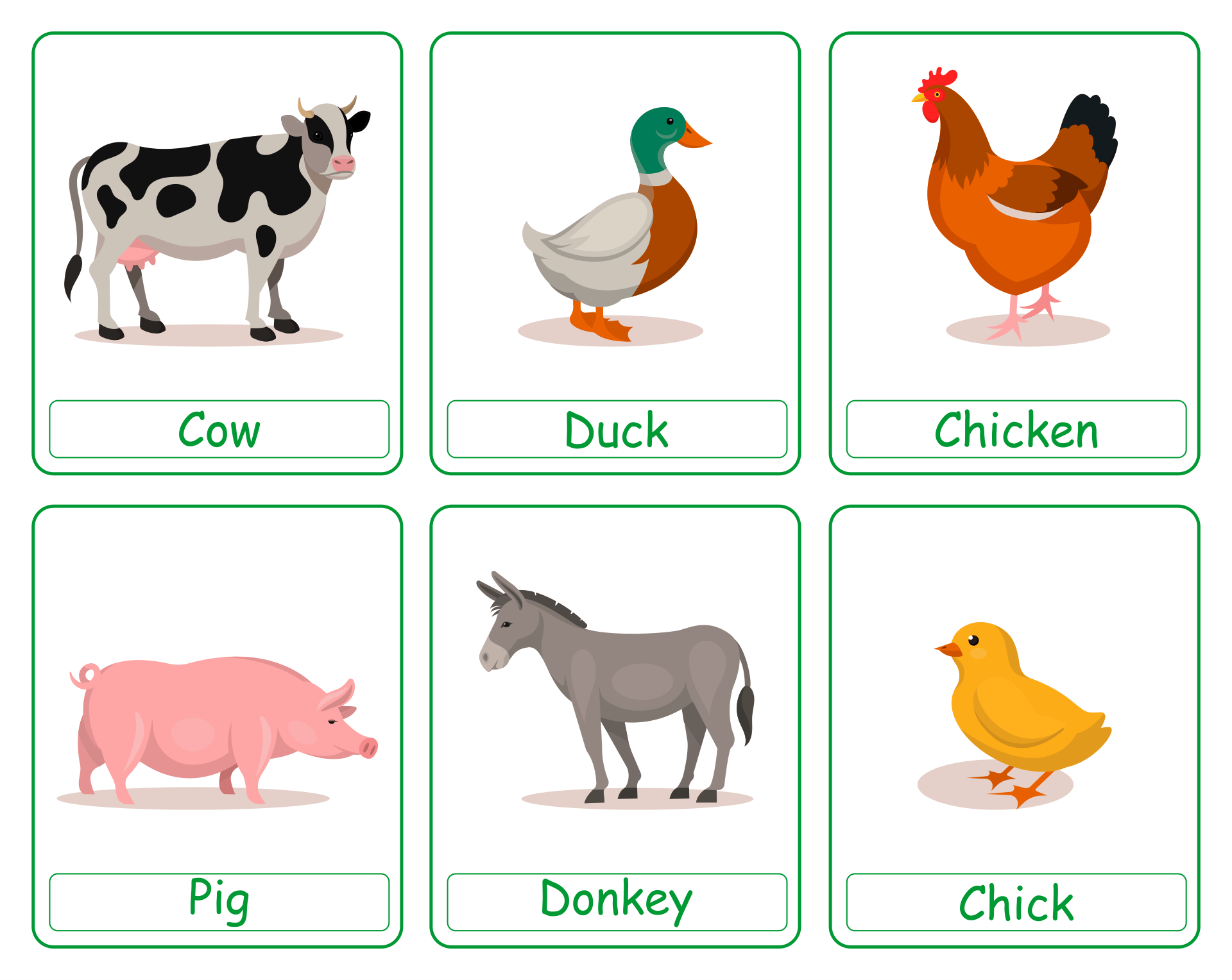 Printable Animal Flash Cards