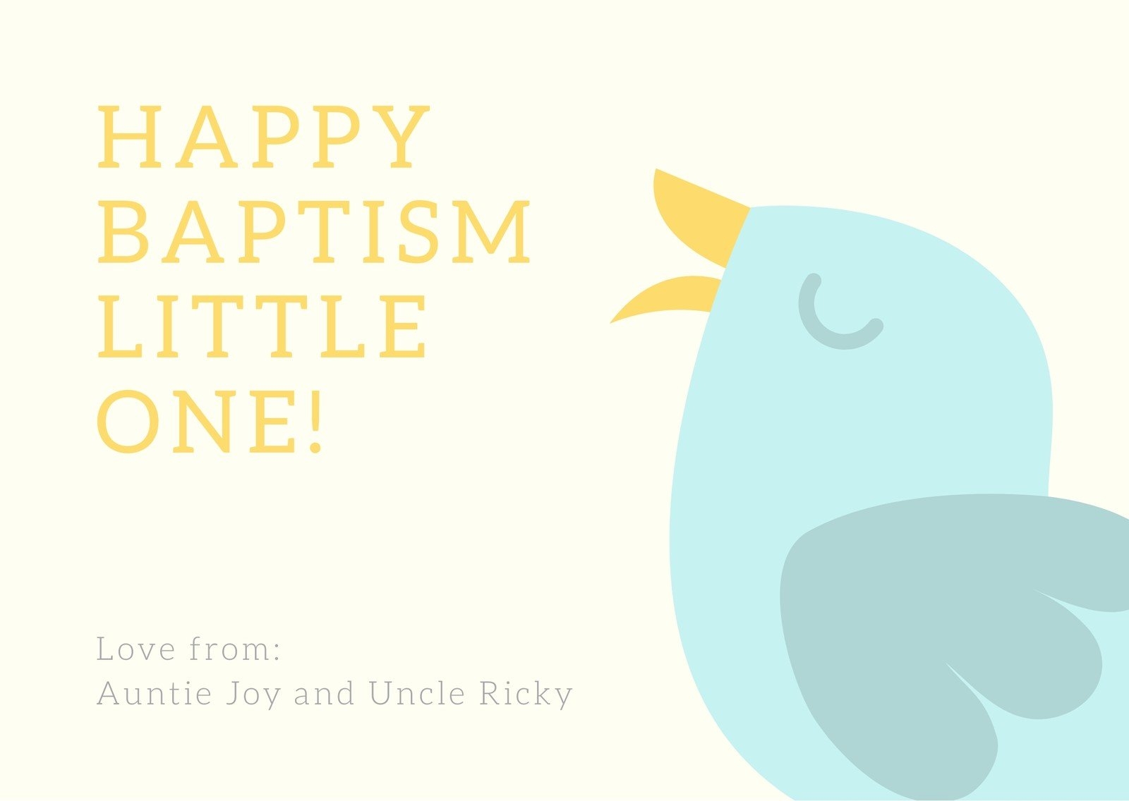 a printable baptism card