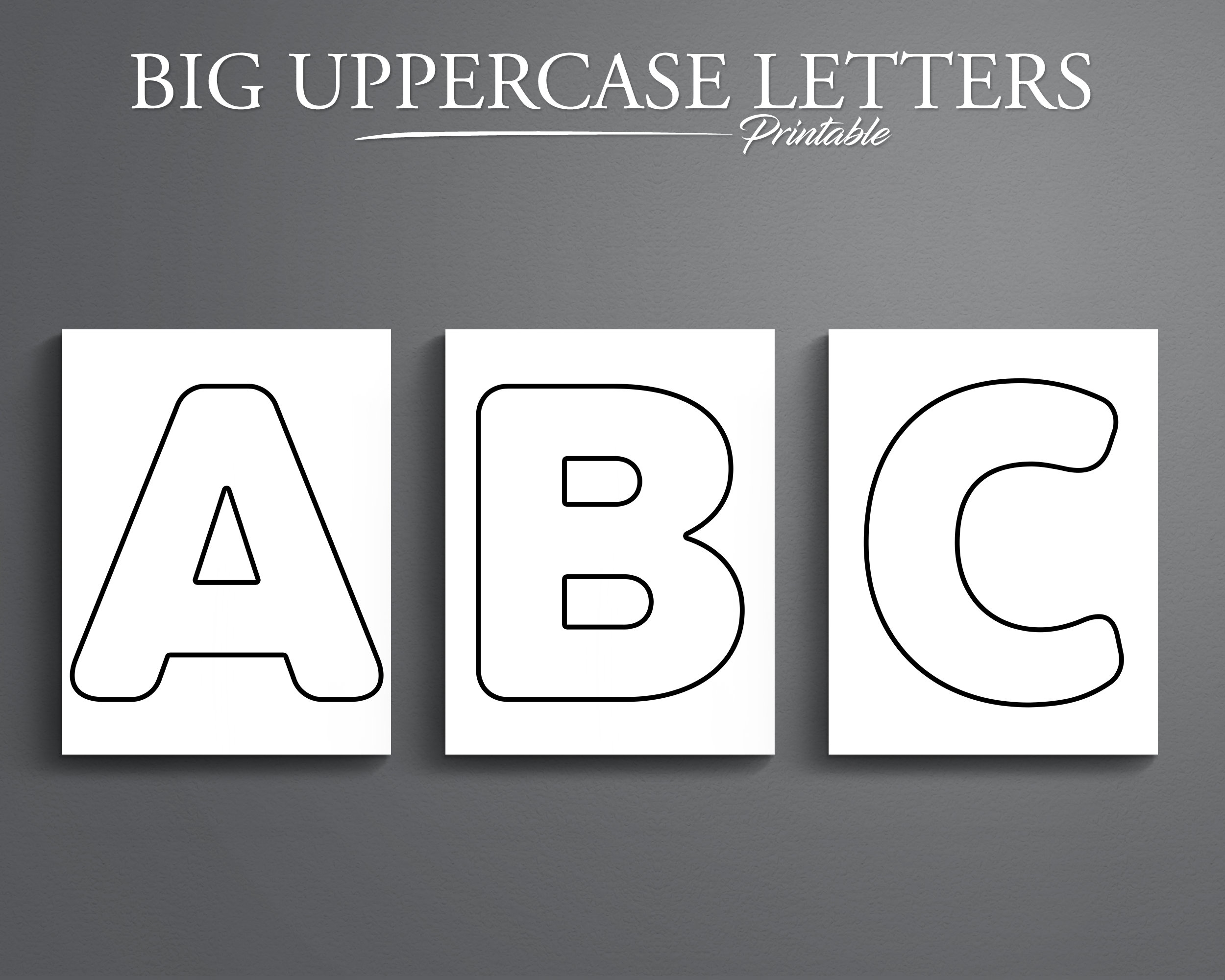 Printable Big Uppercase Letters Printable Alphabet 26 Pages Etsy 